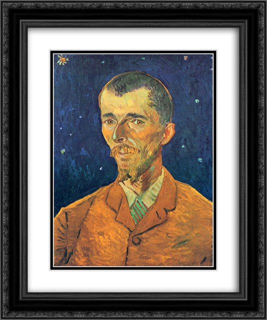 Portrait of Eugene Boch 20x24 Black Ornate Wood Framed Art Print Poster with Double Matting by Van Gogh, Vincent