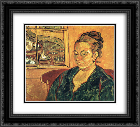 Portrait of Madame Augustine Roulin 22x20 Black Ornate Wood Framed Art Print Poster with Double Matting by Van Gogh, Vincent
