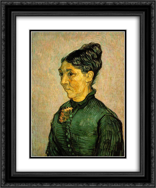 Portrait of Madame Trabuc 20x24 Black Ornate Wood Framed Art Print Poster with Double Matting by Van Gogh, Vincent