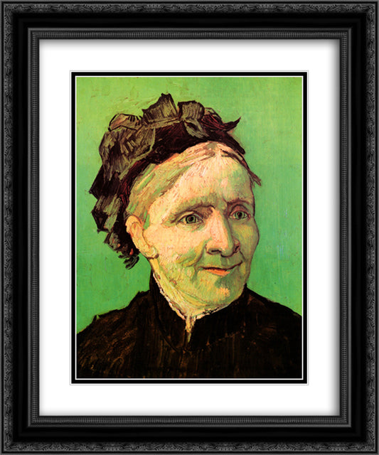 Portrait of the Artist's Mother 20x24 Black Ornate Wood Framed Art Print Poster with Double Matting by Van Gogh, Vincent