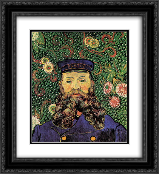 Portrait of the postman Joseph Roulin 20x22 Black Ornate Wood Framed Art Print Poster with Double Matting by Van Gogh, Vincent