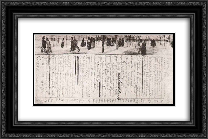 Restaurant Menu 24x16 Black Ornate Wood Framed Art Print Poster with Double Matting by Van Gogh, Vincent