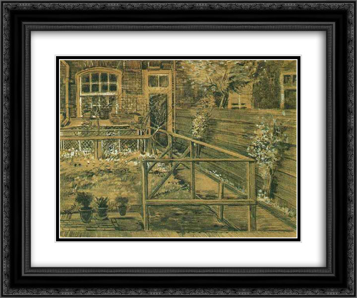 Sien's Mother's House, Closer View 24x20 Black Ornate Wood Framed Art Print Poster with Double Matting by Van Gogh, Vincent