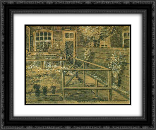 Sien's Mother's House, Closer View 24x20 Black Ornate Wood Framed Art Print Poster with Double Matting by Van Gogh, Vincent