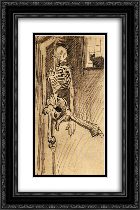 Skeleton 16x24 Black Ornate Wood Framed Art Print Poster with Double Matting by Van Gogh, Vincent