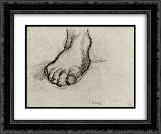 Sketch of a Foot 24x20 Black Ornate Wood Framed Art Print Poster with Double Matting by Van Gogh, Vincent