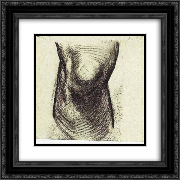 Sketch of a Knee 20x20 Black Ornate Wood Framed Art Print Poster with Double Matting by Van Gogh, Vincent