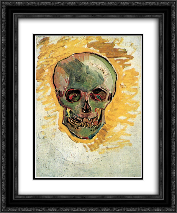 Skull 20x24 Black Ornate Wood Framed Art Print Poster with Double Matting by Van Gogh, Vincent