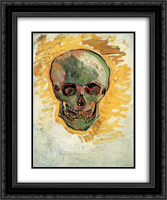Skull 20x24 Black Ornate Wood Framed Art Print Poster with Double Matting by Van Gogh, Vincent