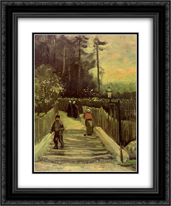 Sloping Path in Montmartre 20x24 Black Ornate Wood Framed Art Print Poster with Double Matting by Van Gogh, Vincent
