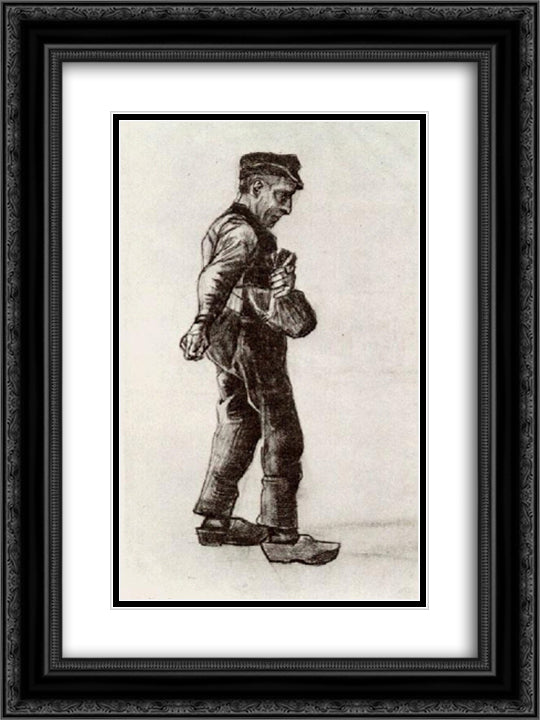 Sower 18x24 Black Ornate Wood Framed Art Print Poster with Double Matting by Van Gogh, Vincent