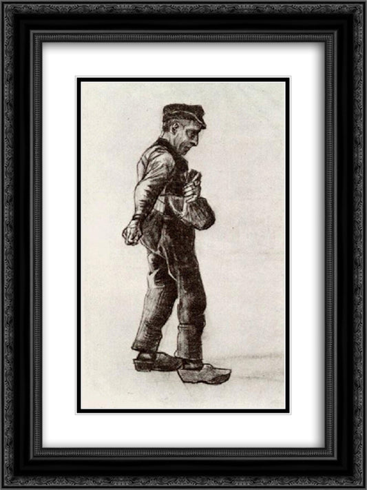 Sower 18x24 Black Ornate Wood Framed Art Print Poster with Double Matting by Van Gogh, Vincent