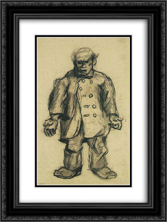 Stocky Man 18x24 Black Ornate Wood Framed Art Print Poster with Double Matting by Van Gogh, Vincent
