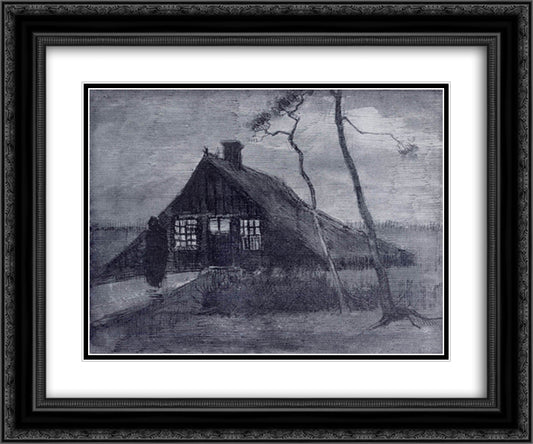 Tabernacle in the heath 24x20 Black Ornate Wood Framed Art Print Poster with Double Matting by Van Gogh, Vincent