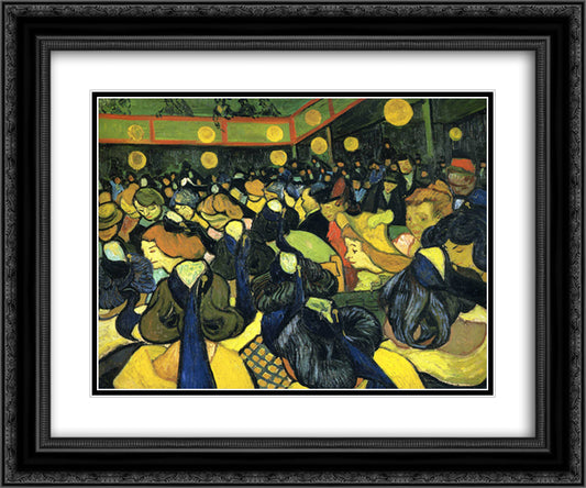 The ballroom at Arles 24x20 Black Ornate Wood Framed Art Print Poster with Double Matting by Van Gogh, Vincent