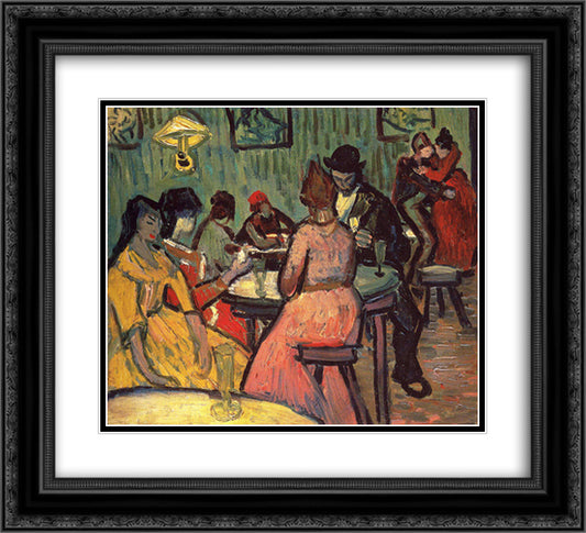 The Brothel 22x20 Black Ornate Wood Framed Art Print Poster with Double Matting by Van Gogh, Vincent