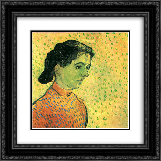 The Little Arlesienne 20x20 Black Ornate Wood Framed Art Print Poster with Double Matting by Van Gogh, Vincent