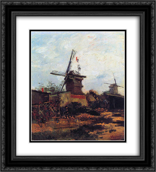 The Mill of Blute End 20x22 Black Ornate Wood Framed Art Print Poster with Double Matting by Van Gogh, Vincent
