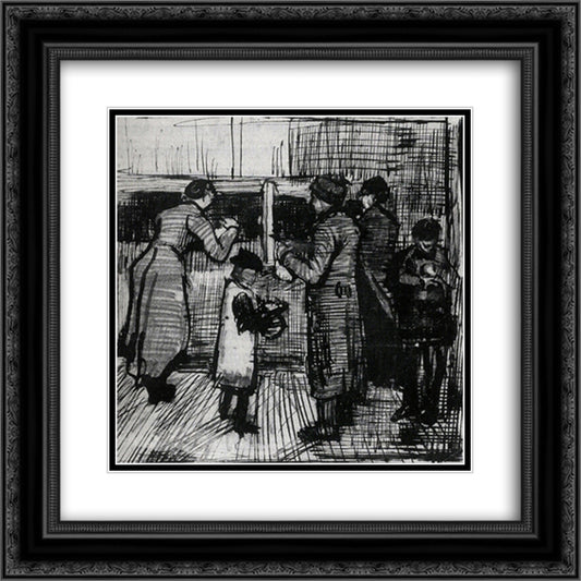 The Public Soup Kitchen 20x20 Black Ornate Wood Framed Art Print Poster with Double Matting by Van Gogh, Vincent