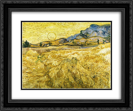 The Reaper 24x20 Black Ornate Wood Framed Art Print Poster with Double Matting by Van Gogh, Vincent
