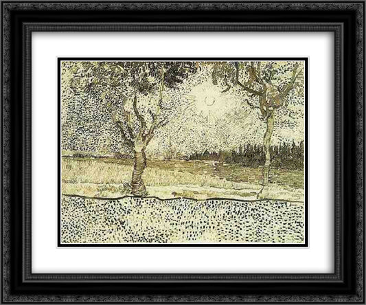 The Road to Tarascon 24x20 Black Ornate Wood Framed Art Print Poster with Double Matting by Van Gogh, Vincent