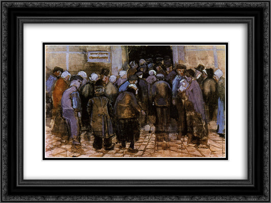 The State Lottery 24x18 Black Ornate Wood Framed Art Print Poster with Double Matting by Van Gogh, Vincent