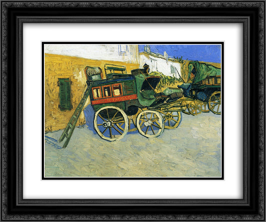 The Tarascon Diligence 24x20 Black Ornate Wood Framed Art Print Poster with Double Matting by Van Gogh, Vincent