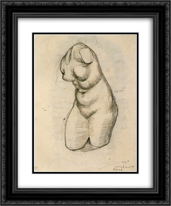 Torso of Venus 20x24 Black Ornate Wood Framed Art Print Poster with Double Matting by Van Gogh, Vincent