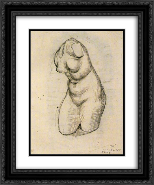 Torso of Venus 20x24 Black Ornate Wood Framed Art Print Poster with Double Matting by Van Gogh, Vincent
