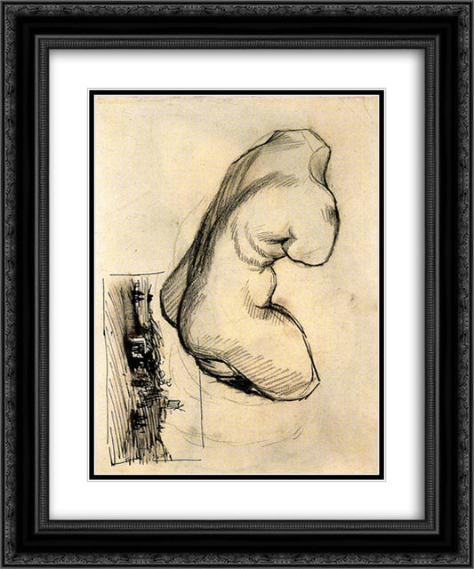 Torso of Venus and a Landscape 20x24 Black Ornate Wood Framed Art Print Poster with Double Matting by Van Gogh, Vincent