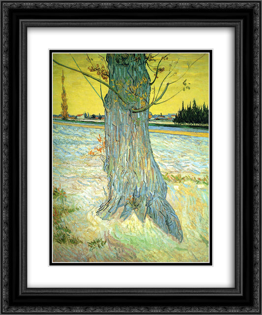 Trunk of an Old Yew Tree 20x24 Black Ornate Wood Framed Art Print Poster with Double Matting by Van Gogh, Vincent