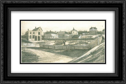 Van Stolkpark 24x16 Black Ornate Wood Framed Art Print Poster with Double Matting by Van Gogh, Vincent