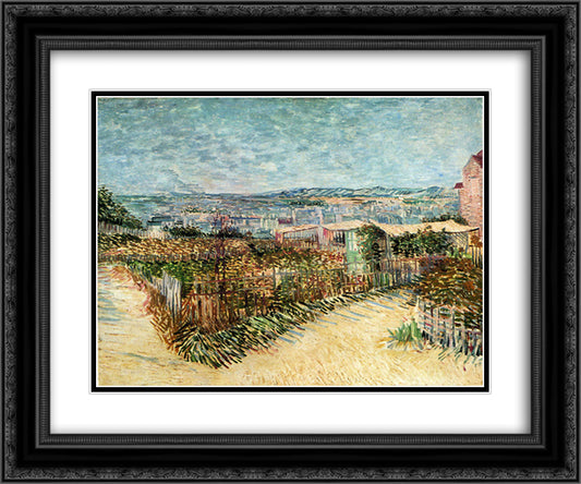 Vegetable Gardens in Montmartre 24x20 Black Ornate Wood Framed Art Print Poster with Double Matting by Van Gogh, Vincent