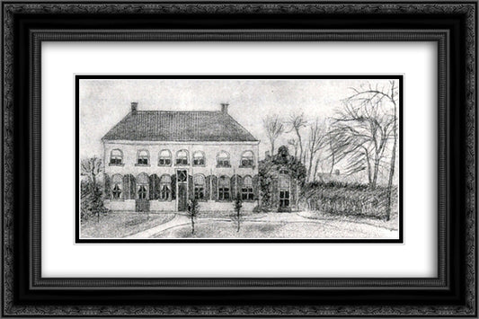 Vicarage at Etten 24x16 Black Ornate Wood Framed Art Print Poster with Double Matting by Van Gogh, Vincent