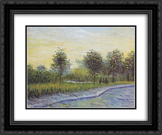 Way in the Voyer d'Argenson Park in Asnieres 24x20 Black Ornate Wood Framed Art Print Poster with Double Matting by Van Gogh, Vincent