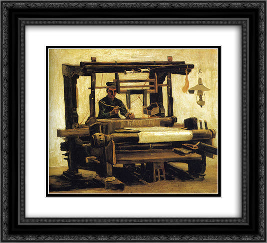 Weaver, seen from the Front 22x20 Black Ornate Wood Framed Art Print Poster with Double Matting by Van Gogh, Vincent