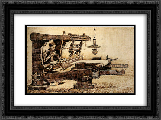 Weaver 24x18 Black Ornate Wood Framed Art Print Poster with Double Matting by Van Gogh, Vincent