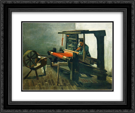 Weaver 24x20 Black Ornate Wood Framed Art Print Poster with Double Matting by Van Gogh, Vincent