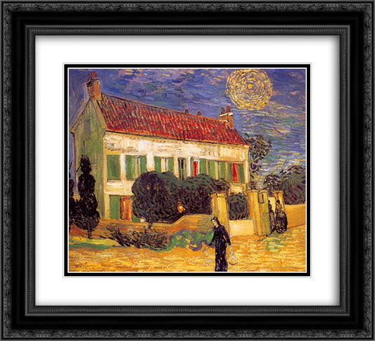 White House at Night 22x20 Black Ornate Wood Framed Art Print Poster with Double Matting by Van Gogh, Vincent