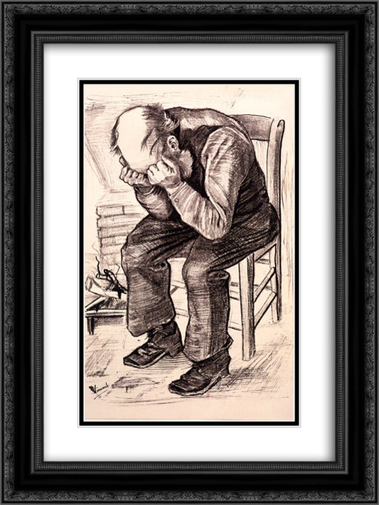 Worn Out 18x24 Black Ornate Wood Framed Art Print Poster with Double Matting by Van Gogh, Vincent