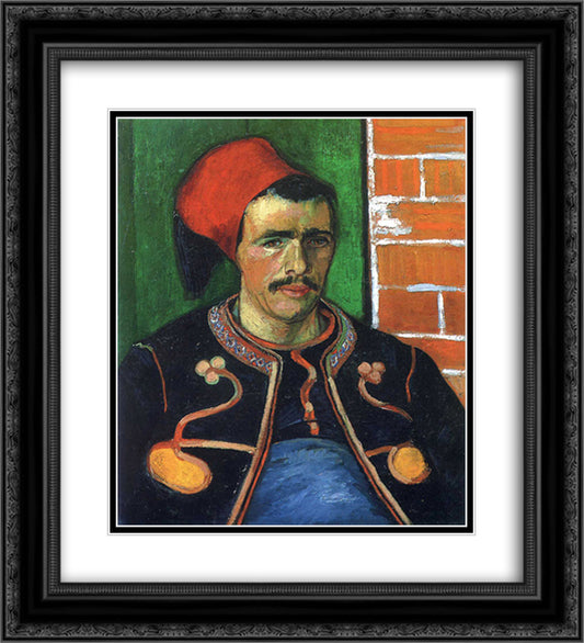 Zouave 20x22 Black Ornate Wood Framed Art Print Poster with Double Matting by Van Gogh, Vincent