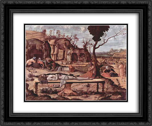 Lamentation of Christ 24x20 Black Ornate Wood Framed Art Print Poster with Double Matting by Carpaccio, Vittore