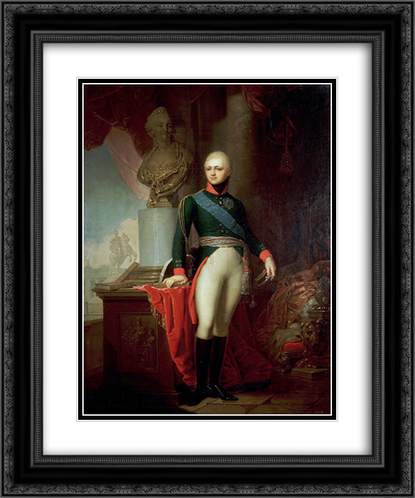 Alexander I 20x24 Black Ornate Wood Framed Art Print Poster with Double Matting by Borovikovsky, Vladimir