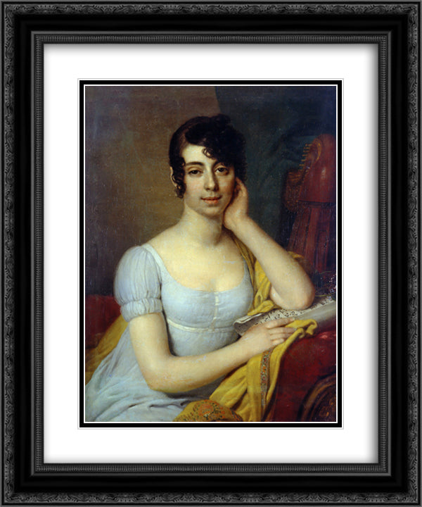 Cleopatra Ilinichna Lobanova Rostovskaya 20x24 Black Ornate Wood Framed Art Print Poster with Double Matting by Borovikovsky, Vladimir