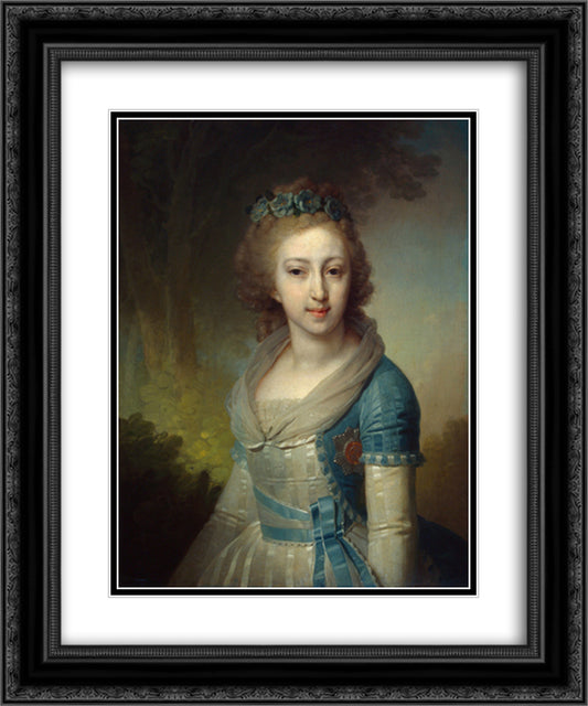 Grand Duchess Elena Pavlovna of Russia 20x24 Black Ornate Wood Framed Art Print Poster with Double Matting by Borovikovsky, Vladimir