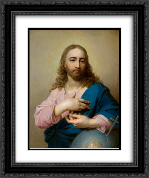 Jesus 20x24 Black Ornate Wood Framed Art Print Poster with Double Matting by Borovikovsky, Vladimir