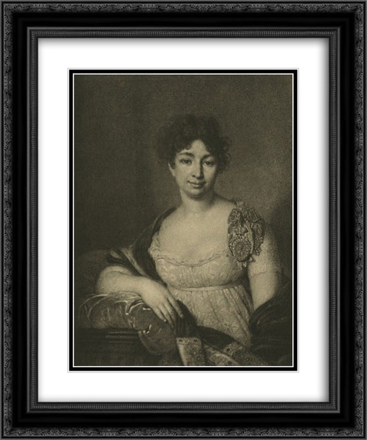 Lopukhin Ekaterina 20x24 Black Ornate Wood Framed Art Print Poster with Double Matting by Borovikovsky, Vladimir