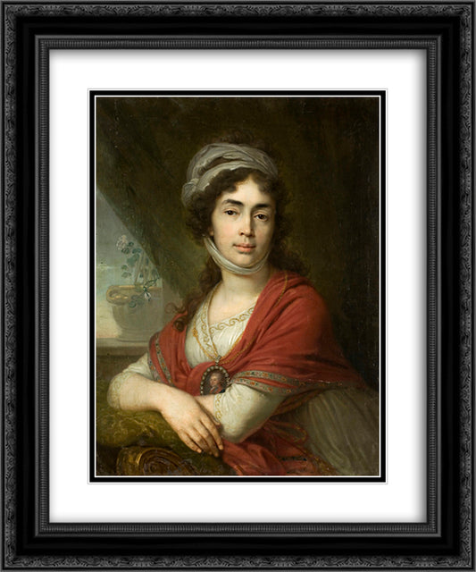 Maria Norova 20x24 Black Ornate Wood Framed Art Print Poster with Double Matting by Borovikovsky, Vladimir