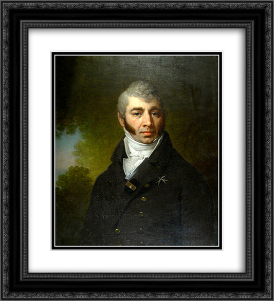 Minas Lazarev Borovikovsky 20x22 Black Ornate Wood Framed Art Print Poster with Double Matting by Borovikovsky, Vladimir