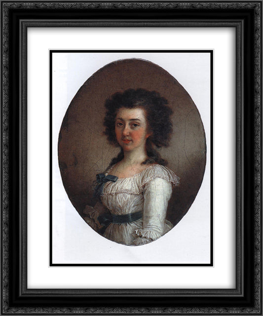 Olenina Elizabeth Markovna 20x24 Black Ornate Wood Framed Art Print Poster with Double Matting by Borovikovsky, Vladimir